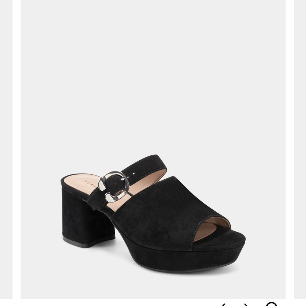 Genuine black suede Aerosole Cosmic platform with buckle